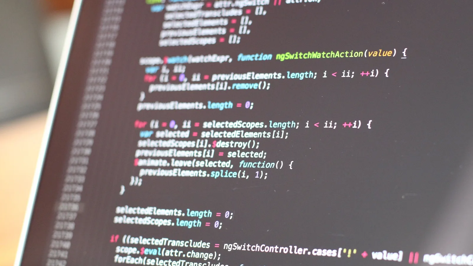 Application source code photographed on a monitor