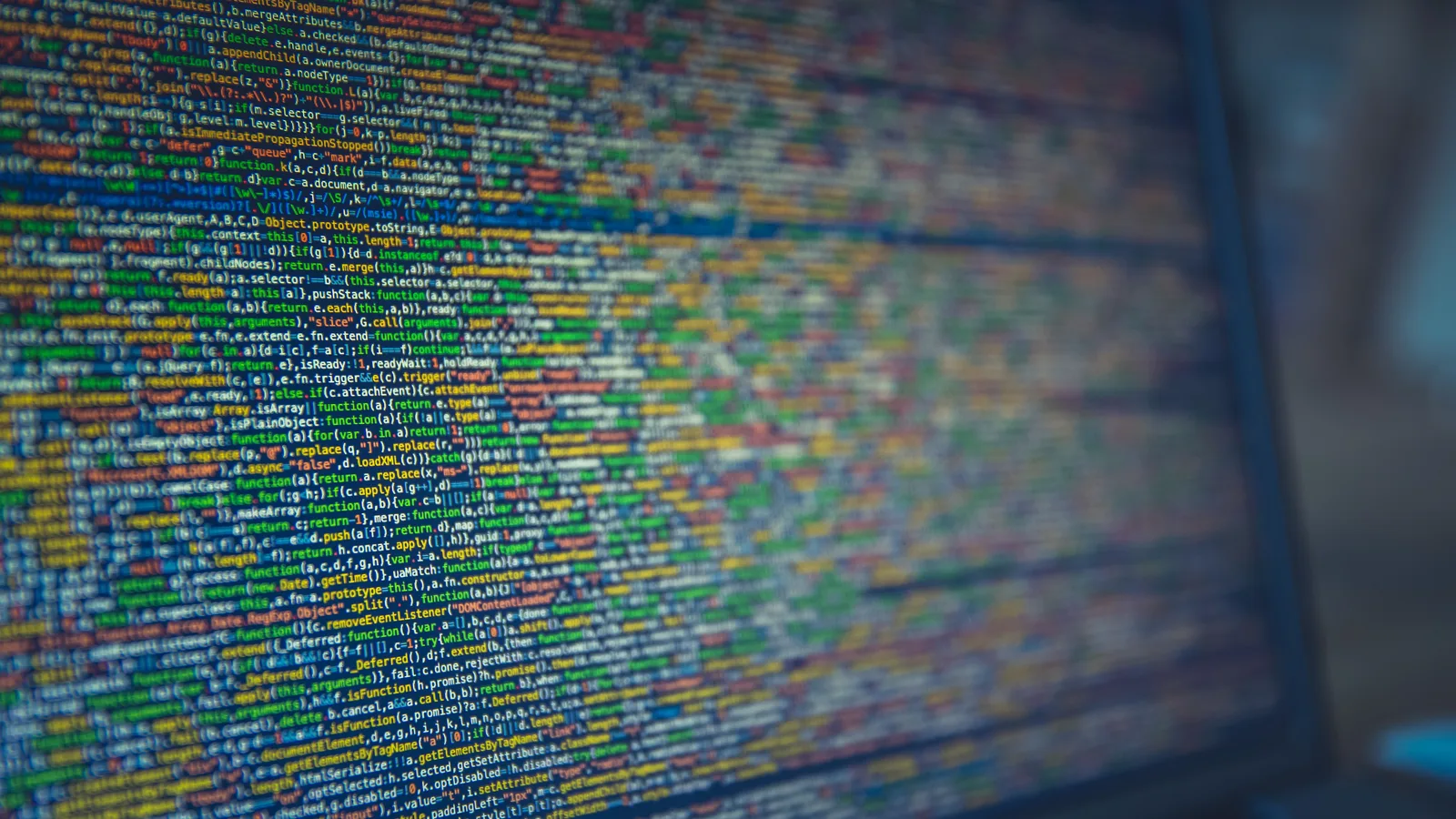 Photograph of programming text on a computer monitor
