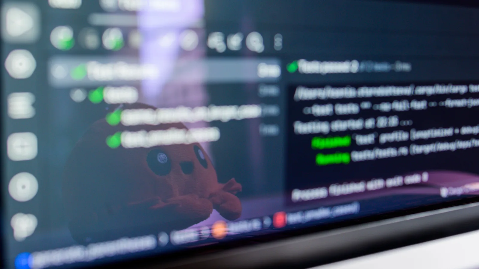 Code editor photographed on a monitor