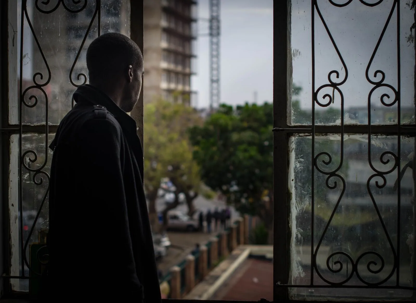 Lusaka's urban landscape seen through glass